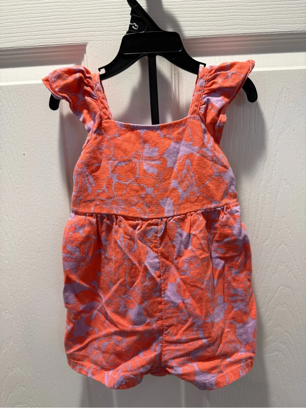 GAP Coral and Lavender Floral Baby Romper
